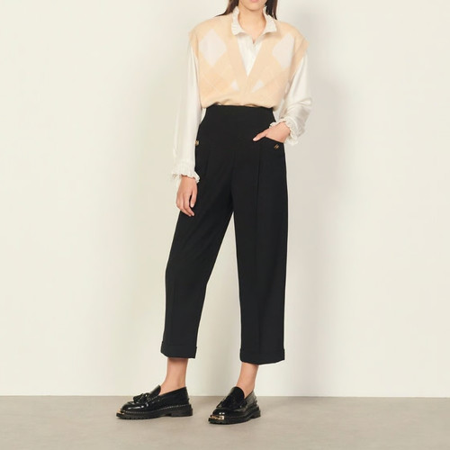 Pantalone donna sandro nero - pantalone,